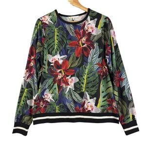 C&C California Floral Print Women's Long Sleeve Pullover Top Blouse Size Small